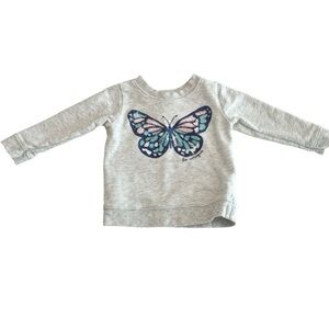 ⚡️4/$20⚡️Carter’s Gray Butterfly “Be Unique” Sweatshirt | Baby Girl 12 MTH